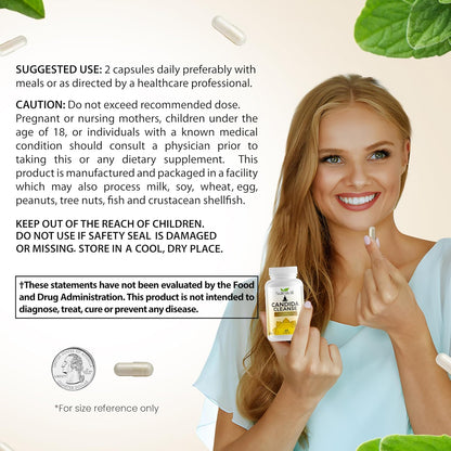 Candida Detox & Cleanse Instructions with Oregano Leaf, Black Walnut, and Caprylic Acid for gut and yeast support