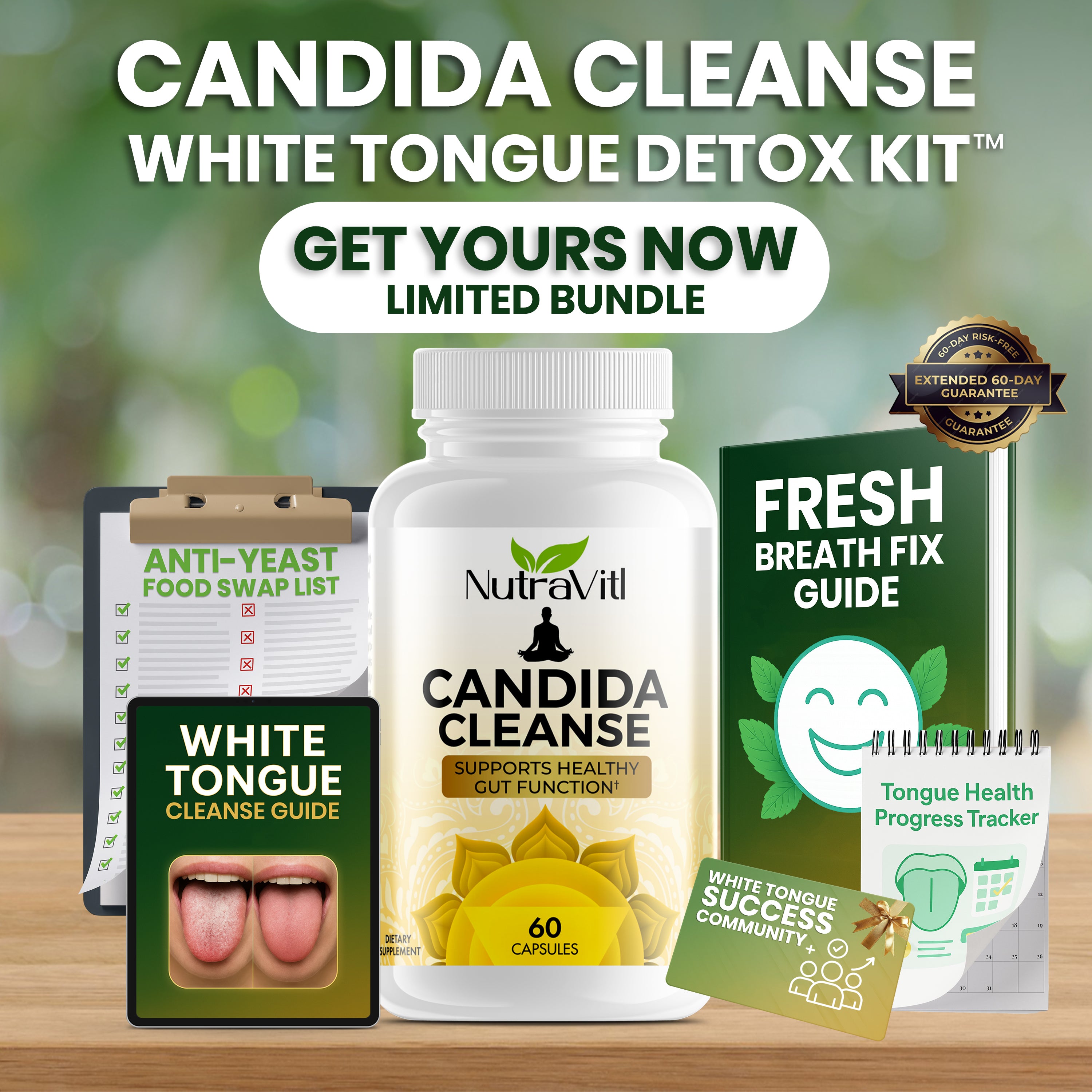 Anti-Parasite Detox Candida Cleanse – Herbal Supplement 1475mg, 2 Bottles (120 Capsules)